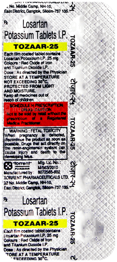 Tozaar 25 Tablet 10 Tozaar 25 Tablet 10