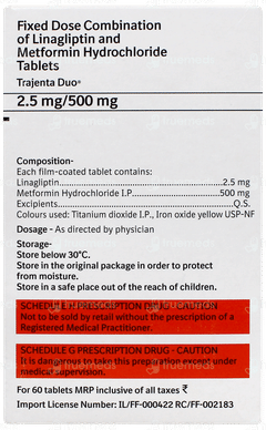 Trajenta Duo 2.5mg/500mg Tablet 10 Trajenta Duo 2.5mg/500mg Tablet 10