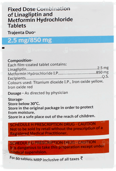 Trajenta Duo 2.5mg/850mg Tablet 10 Trajenta Duo 2.5mg/850mg Tablet 10