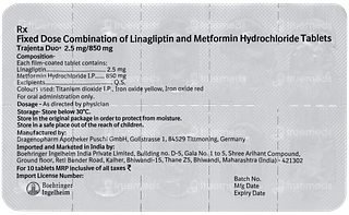 Trajenta Duo 2.5mg/850mg Tablet 10