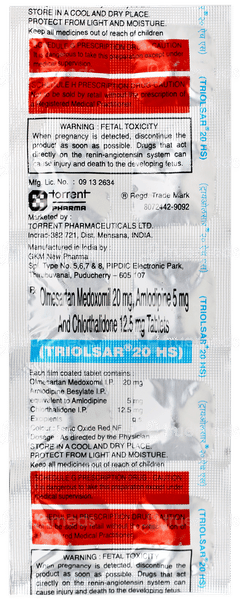 Triolsar 20 Hs Tablet 10