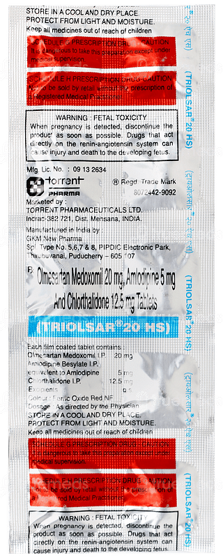 Triolsar 20 Hs Tablet 10