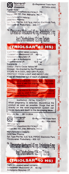Triolsar 40 Hs Tablet 10