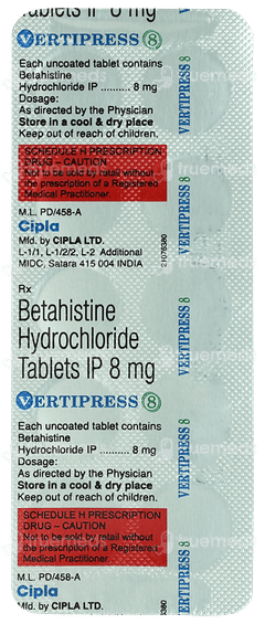 Vertipress 8 Tablet 10 Vertipress 8 Tablet 10