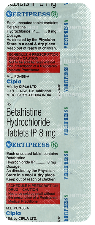 Vertipress 8 Tablet 10
