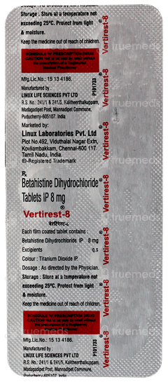 Vertirest 8 Tablet 10 Vertirest 8 Tablet 10