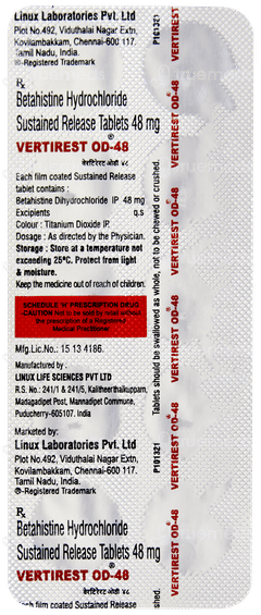 Vertirest Od 48 Tablet 10