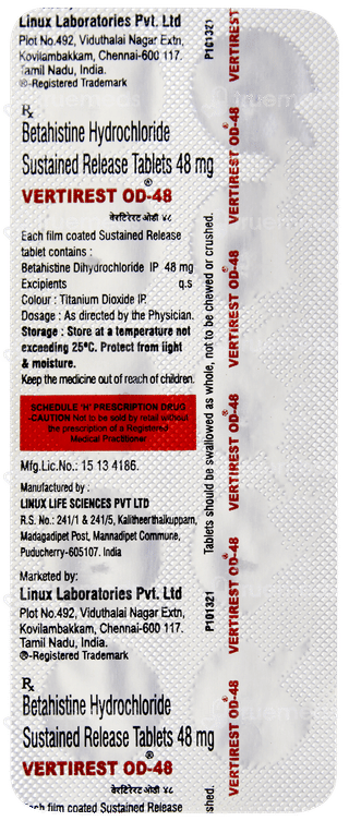 Vertirest Od 48 Tablet 10