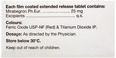 Vesibeta 25 Tablet 10 Vesibeta 25 Tablet 10