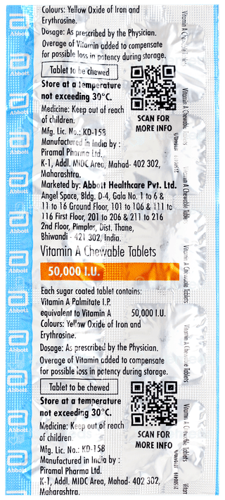 Vitamin A Chewable Tablet 10