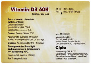 Vitomin D3 60k Orange Flavour Sugar Free Chewable Tablet 4