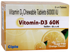 Vitomin D3 60k Orange Flavour Sugar Free Chewable Tablet 4