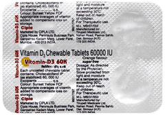 Vitomin D3 60k Orange Flavour Sugar Free Chewable Tablet 4