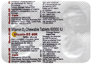 Vitomin D3 60k Orange Flavour Sugar Free Chewable Tablet 4