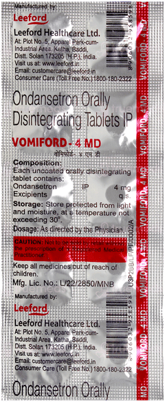 Vomiford 4 Md Tablet 10 Vomiford 4 Md Tablet 10