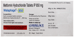 Walaphage 850 Tablet 15 Walaphage 850 Tablet 15