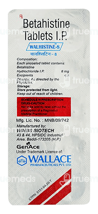 Walhistine 8 MG Tablet 10