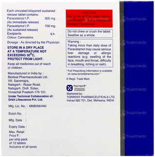 Xtpara Proglet Sr 1000Mg Tablet 12