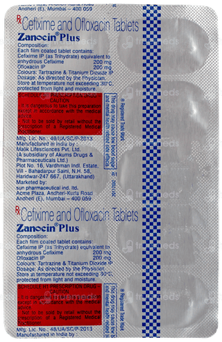 Zanocin Plus Tablet 10