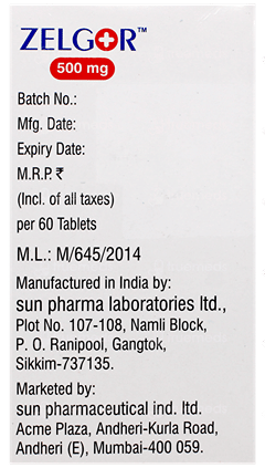 Zelgor 500Mg Tablet 60