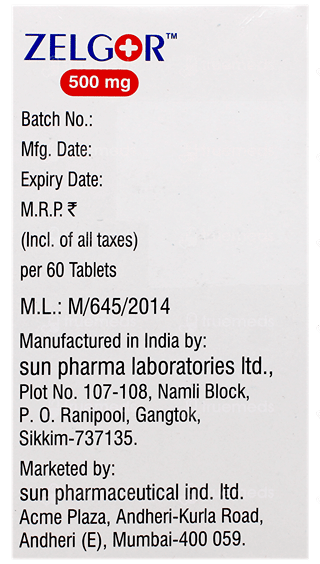 Zelgor 500Mg Tablet 60
