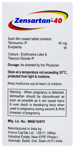 Zensartan 40 Tablet 10