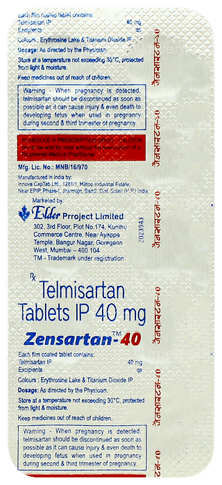 Zensartan 40 Tablet 10