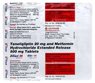 Ziten M 20mg/500mg Tablet 15