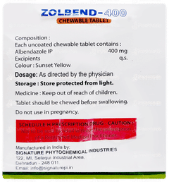 Zolbend 400 Chewable Tablet 1