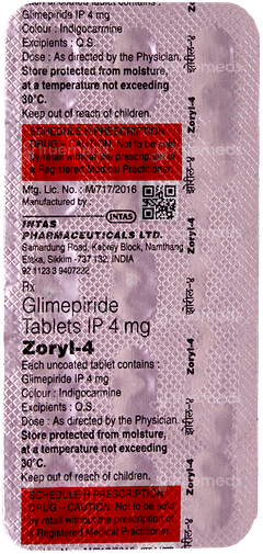 Zoryl 4 Tablet 15 Zoryl 4 Tablet 15