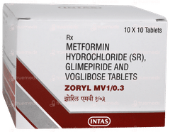 Zoryl Mv 1/0.3 Tablet 10 Zoryl Mv 1/0.3 Tablet 10