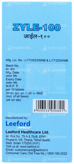 Zyle 100 Tablet 10 Zyle 100 Tablet 10