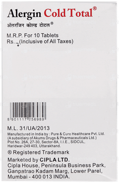 Alergin Cold Total Tablet 10