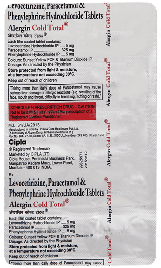 Alergin Cold Total Tablet 10