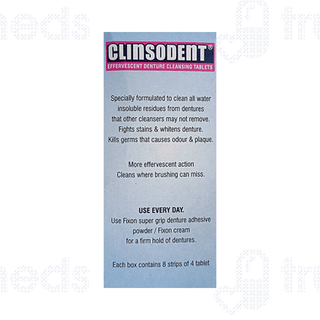 Clinsodent Effervescent Denture Cleansing Tablet 4
