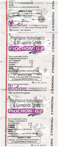 Piocron G 2/15 Mg Tablet 10