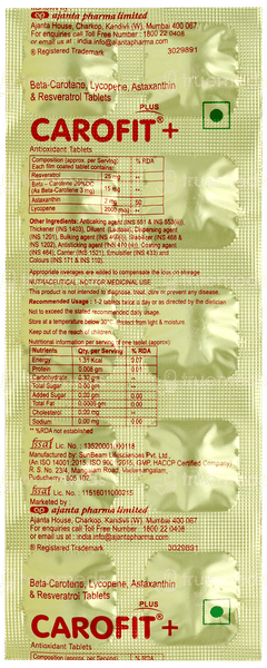 Carofit Plus Tablet 10