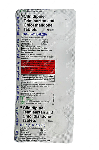 Dilnip Trio 40/10/6.25 MG Tablet10