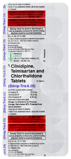 Dilnip Trio 6.25 Tablet 10