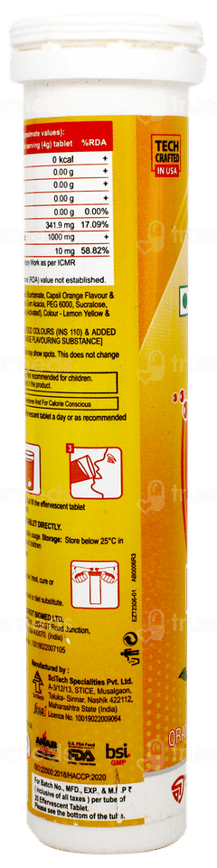 Escor Z Orange Flavour Sugar Free Effervescent Tablet 20 Escor Z Orange Flavour Sugar Free Effervescent Tablet 20