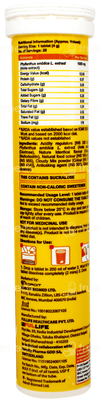 Escor Z Orange Flavour Sugar Free Effervescent Tablet 20