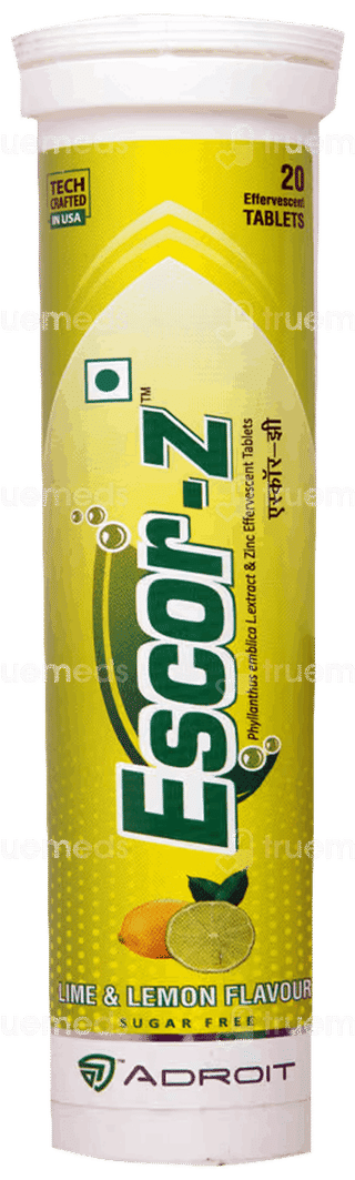 Escor Z Lime And Lemon Flavour Sugar Free Effervescent Tablet 20