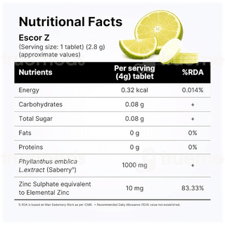Escor Z Lime And Lemon Flavour Sugar Free Effervescent Tablet 20