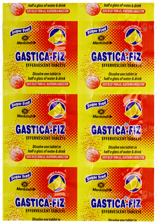Gastica Fiz Orange Flavour Sugar Free Effervescent Tablet 6