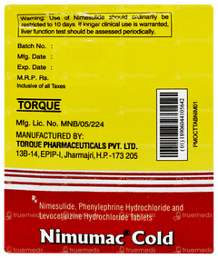 Nimumac Cold Tablet 10