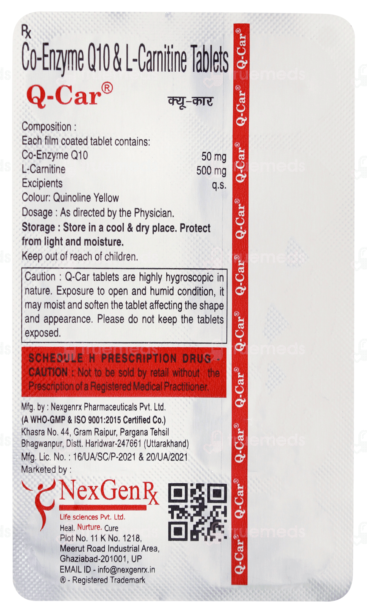 coenzyme q10 & l carnitine tablets q car Qcar Tablet 10 - Uses, Side Effects, Dosage, Price