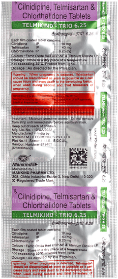 Telmikind Trio 6.25 Tablet 10 Telmikind Trio 6.25 Tablet 10
