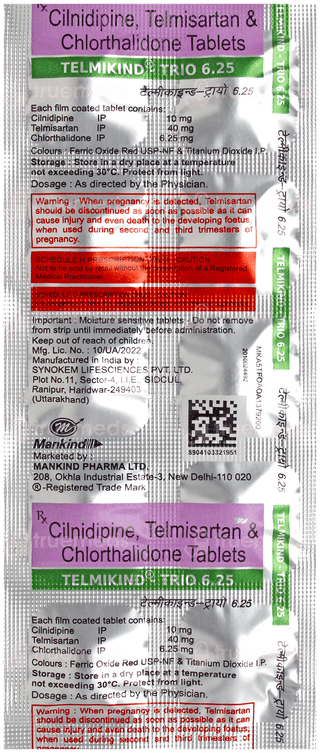 Telmikind Trio 6.25 Tablet 10