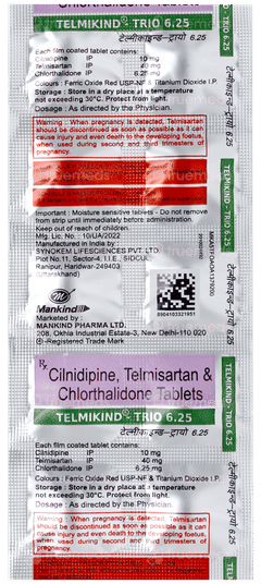 Telmikind Trio 6.25 Tablet 10 Telmikind Trio 6.25 Tablet 10