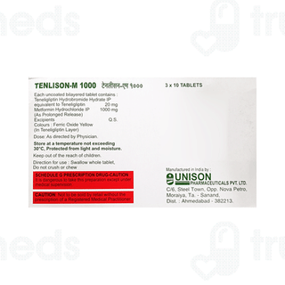 Tenlison M 20/1000 MG Tablet Er 10